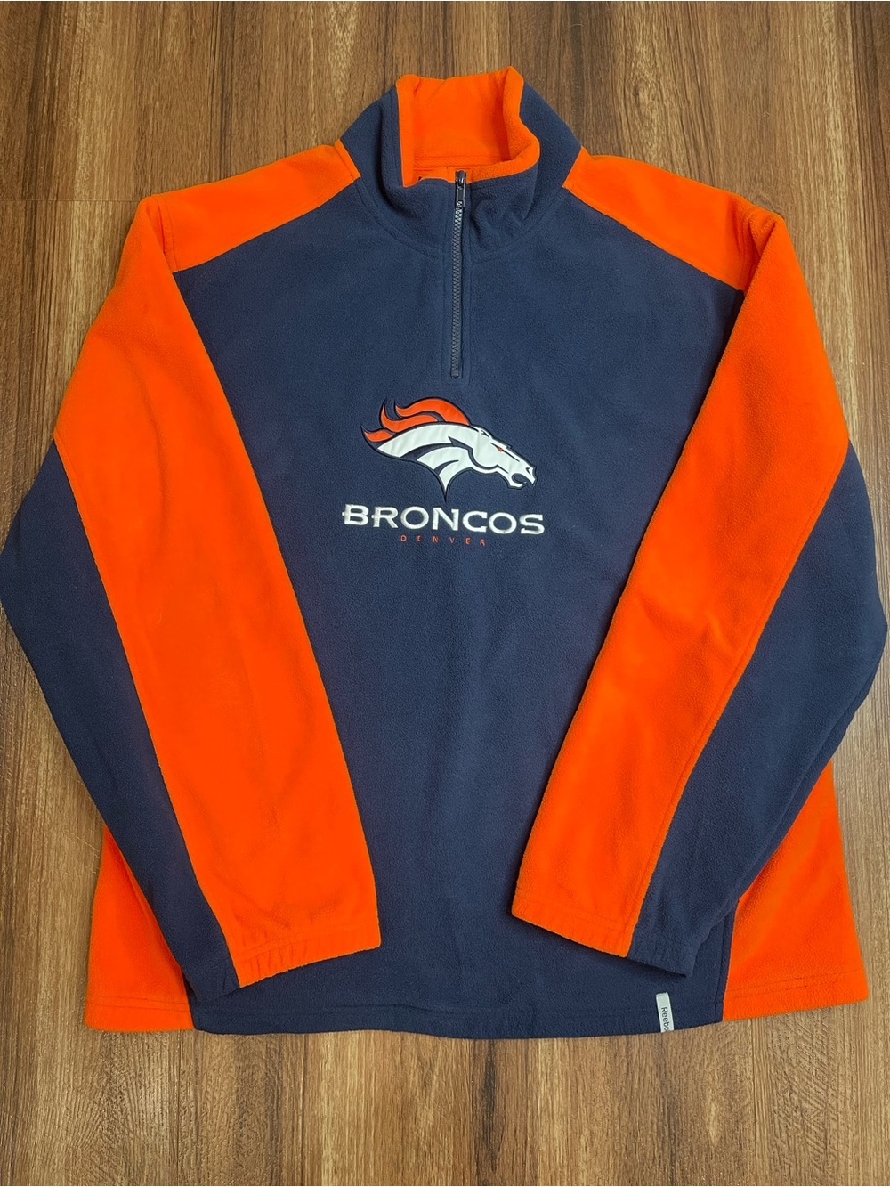 Reebok Denver Broncos Fleece Zip-Up Pullover